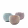 Flower pot set Cozies Trio purple/beige/light blue