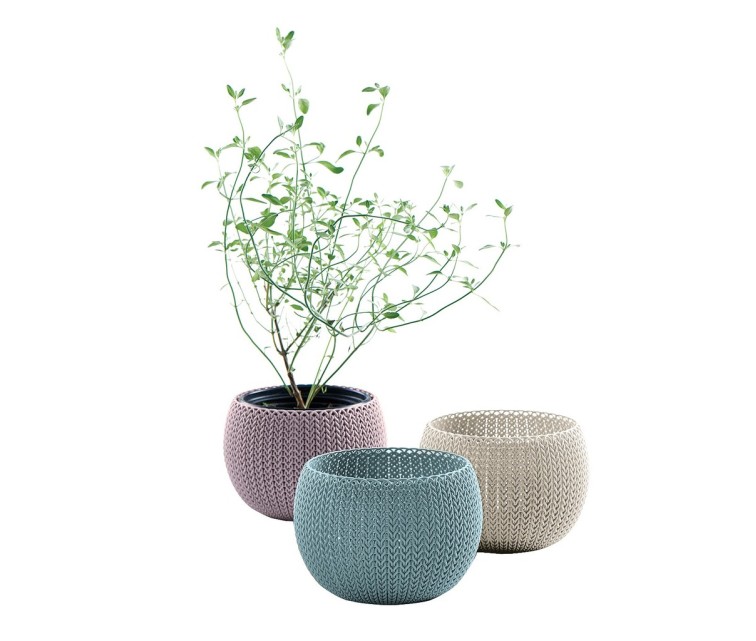 Flower pot set Cozies Trio purple/beige/light blue