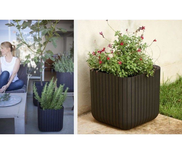 Flowerpot Cube Planter S brown