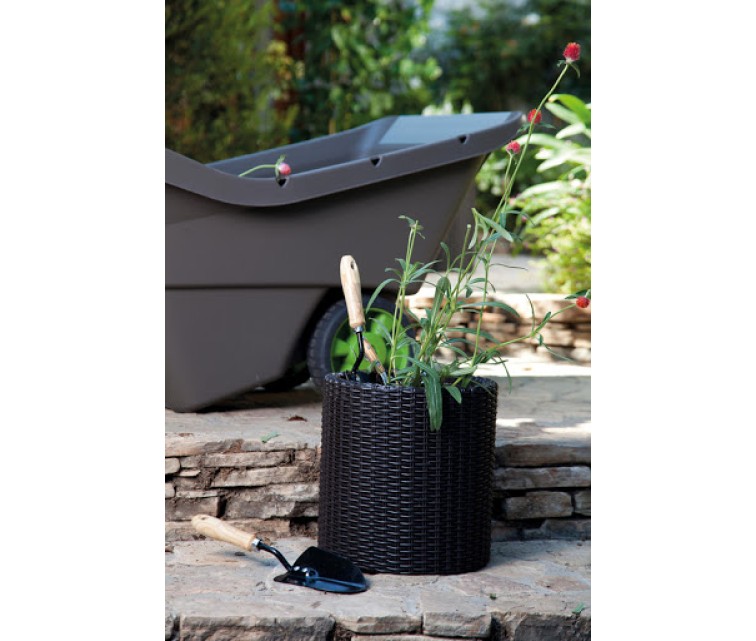 Flower Pot Small Cylinder Planter grey