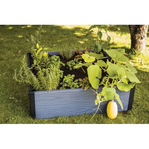 Apmalīte kvadrāta puķu dobei Maple Square 106x106x32cm pelēka