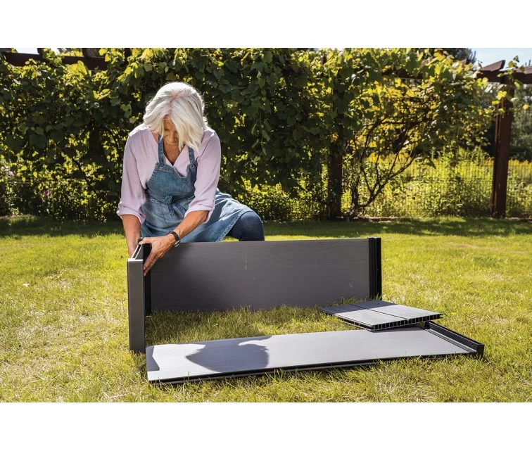 Rectangular flower bed border Maple Trough 106x52x32cm grey Rectangular flower bed border Maple Trough 106x52x32cm grey