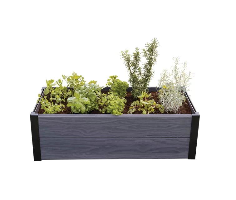 Rectangular flower bed border Maple Trough 106x52x32cm grey Rectangular flower bed border Maple Trough 106x52x32cm grey