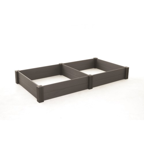 Apmalītes 2gab. modulāras kvadrāta puķu dobei Vista Modular 122x122x27cm pelēkas Apmalītes 2gab. modulāras kvadrāta puķu dobei Vista Modular 122x122x27cm pelēkas