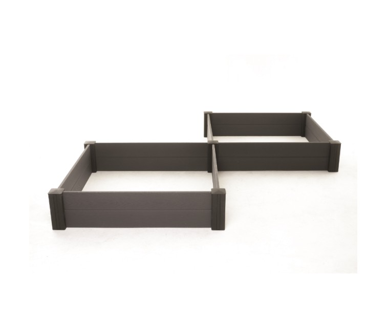 Edging 2pcs modular square flower bed Vista Modular 122x122x27cm grey