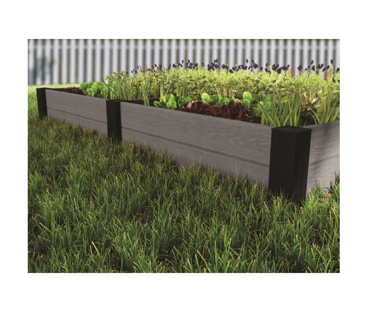 Edging 2pcs modular square flower bed Vista Modular 122x122x27cm grey