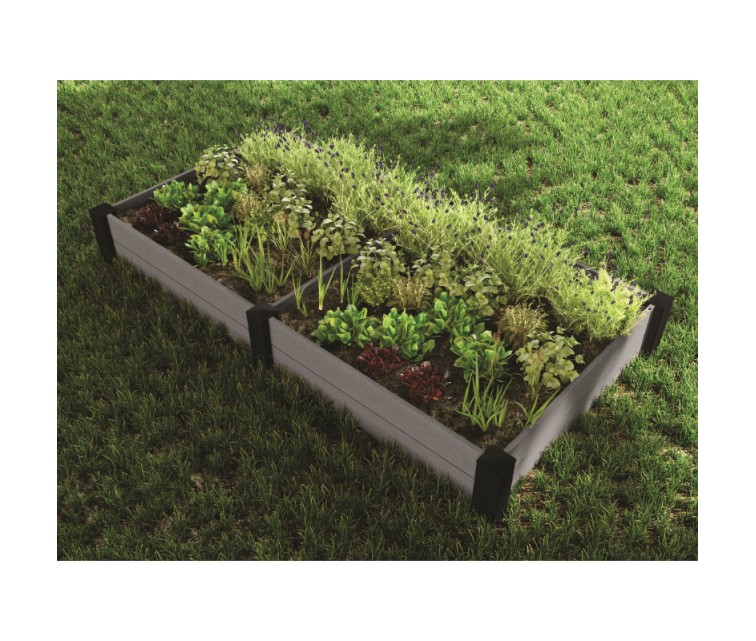 Edging 2pcs modular square flower bed Vista Modular 122x122x27cm grey