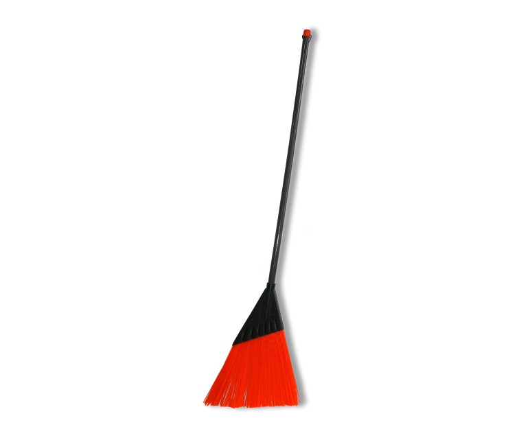 Broom with handle flat orange