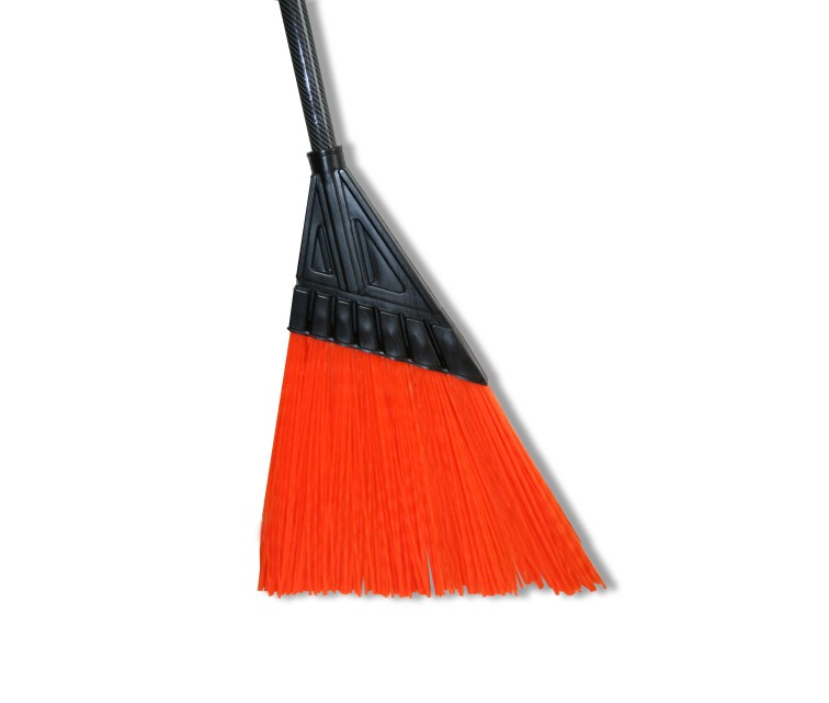 Broom with handle flat orange