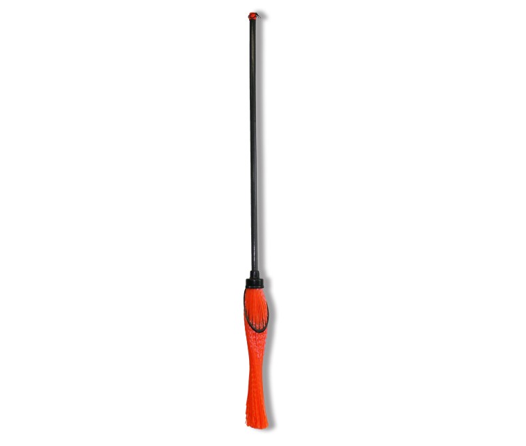 Broom with handle round orange