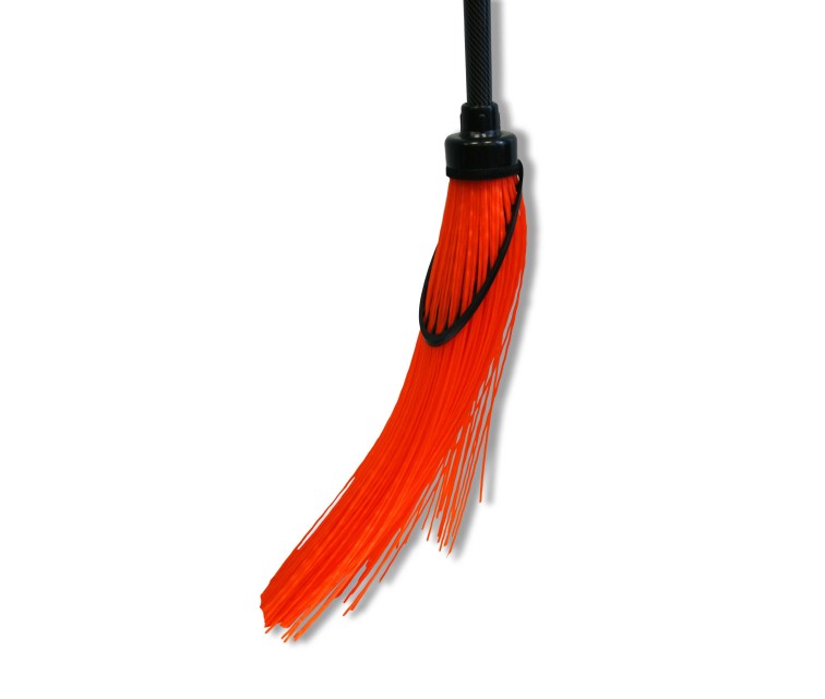 Broom with handle round orange