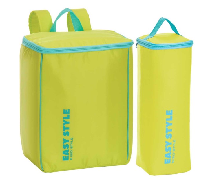 Thermal bag set (backpack + bottle bag) Easy Style assorted, yellow/blue/pink