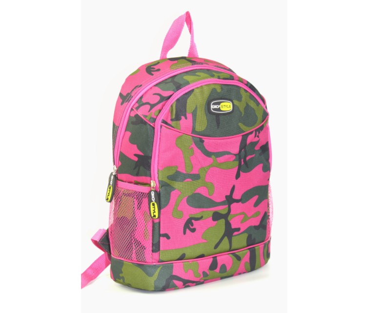 Camouflage assorted thermal backpack, fuchsia/blue/yellow/white