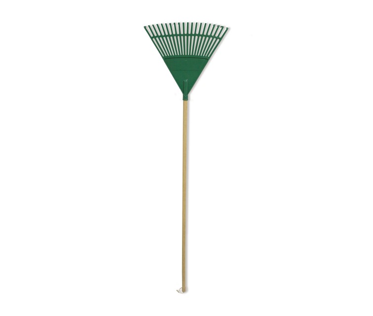 Leaf Rake with handle green 45cm (20 tines)