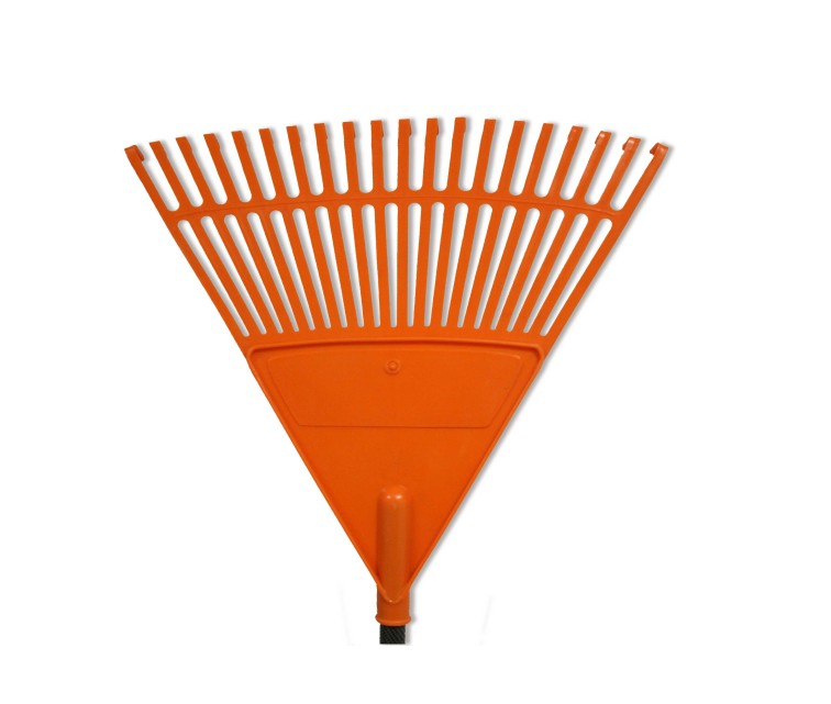 Leaf Rake with handle orange 45cm (20 tines)