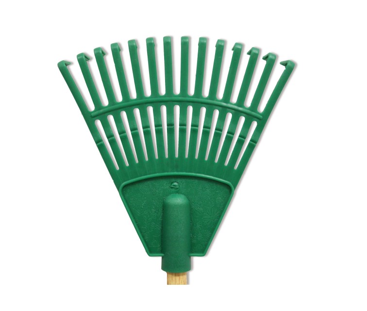 Small rake with handle green 20cm (14 tines)