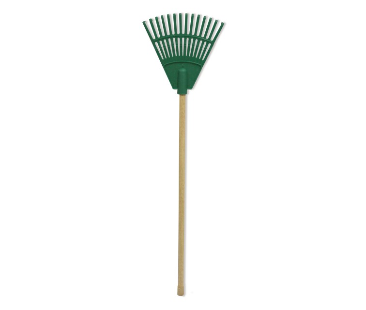 Small rake with handle green 20cm (14 tines)