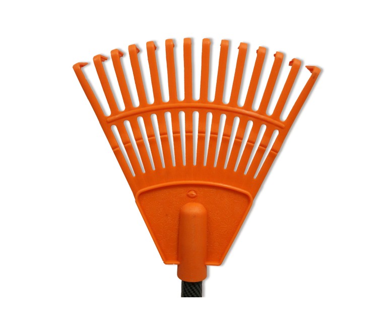 Small rake with handle orange 20cm (14 tines)