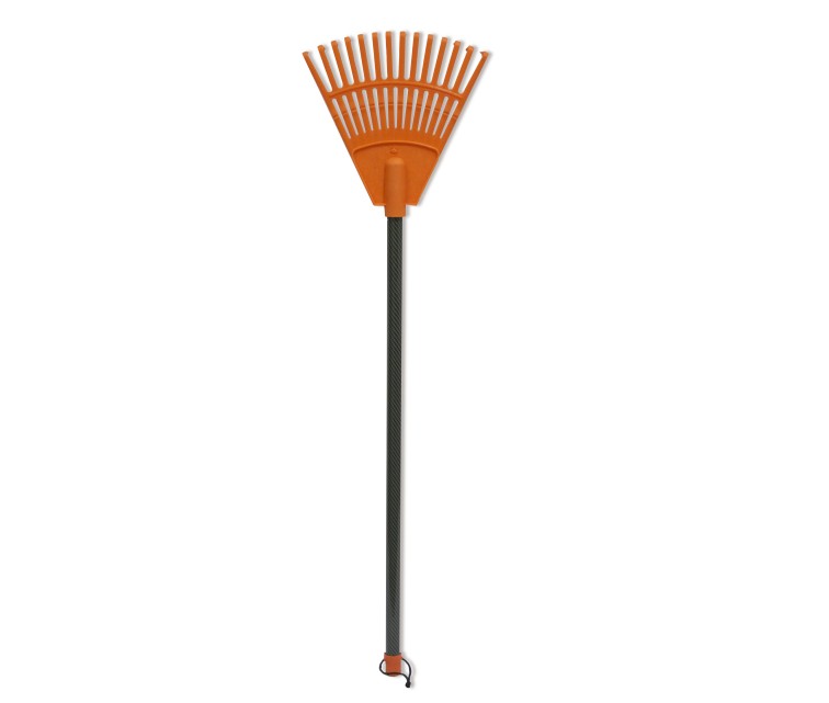 Small rake with handle orange 20cm (14 tines)