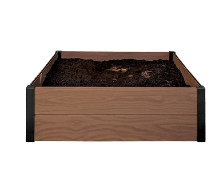 Edging for square flower bed Maple Square 106x106x32cm brown