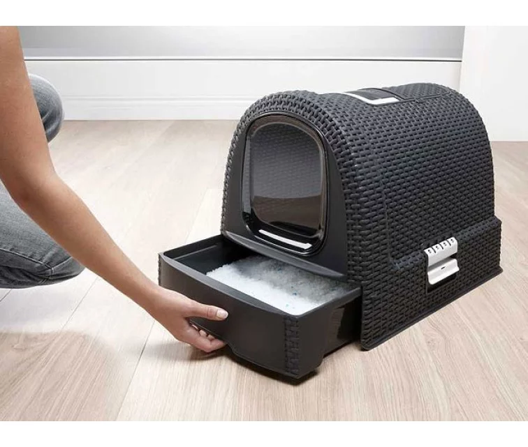 Коробка с крышкой для кошачьих туалетов 51x38,5x40cм серая Коробка с крышкой для кошачьих туалетов 51x38,5x40cм серая