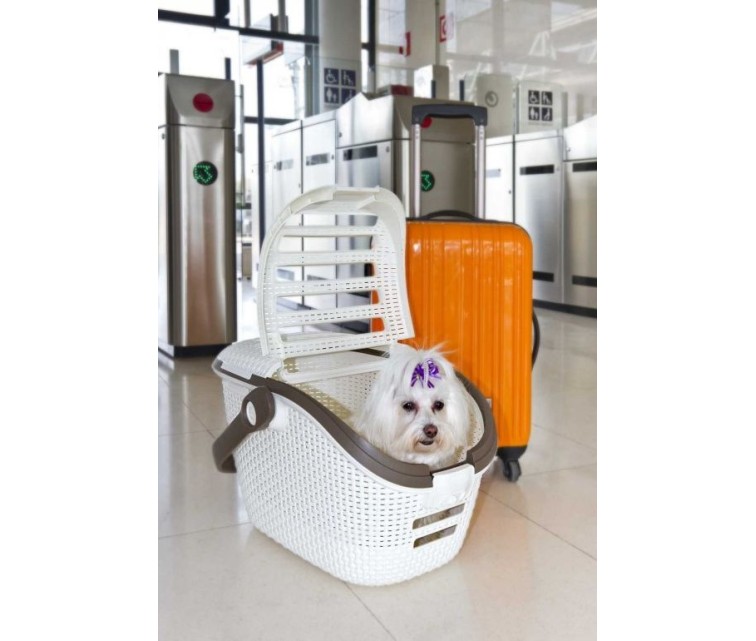 Pet transport box 51x38x33cm cream