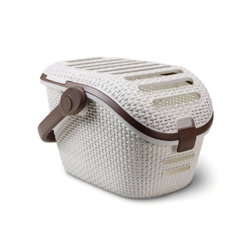 Kaste mājdzīvnieku transportēšanai 51x38x33cm krēmkrāsā Kaste mājdzīvnieku transportēšanai 51x38x33cm krēmkrāsā