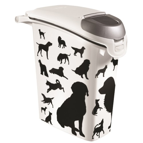 Trauks barības uzglabāšanai Love Pets Dogs 10kg 23L 23,2x49,7x50,3cm melni suņi Trauks barības uzglabāšanai Love Pets Dogs 10kg 23L 23,2x49,7x50,3cm melni suņi