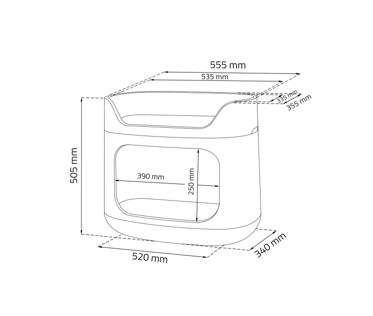 Pet transport and sleeping box 3in1 60x40,5x51cm