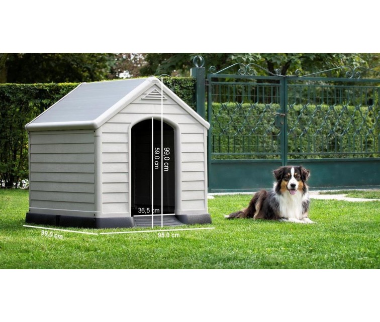 Домик для собак Dog House 95x99x99см серый