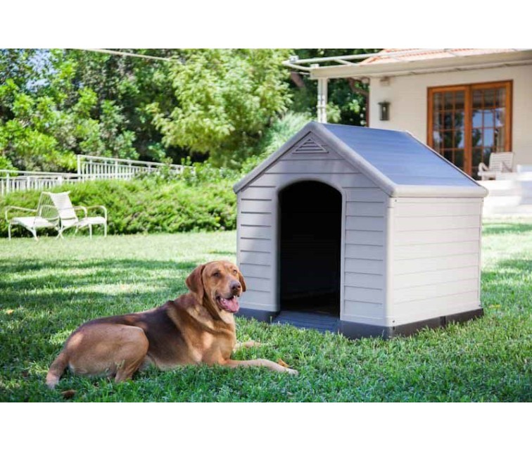 Домик для собак Dog House 95x99x99см серый