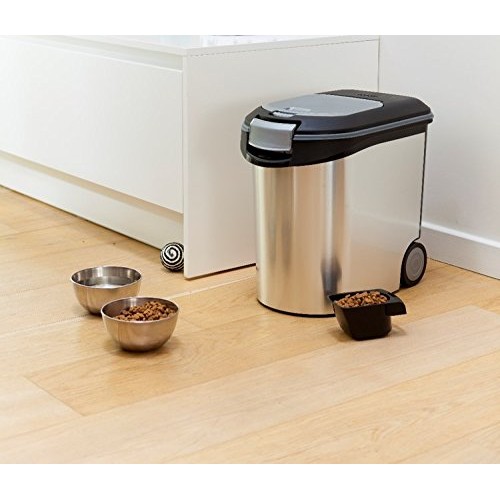 Trauks barības uzglabāšanai uz riteņiem Pet Life 12kg 35L 49,3x27,8x40,3cm sudraba