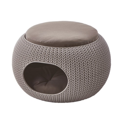 Guļvieta mājdzīvniekiem divstāvīga Knit 56,7x56,7x32,9cm brūna
