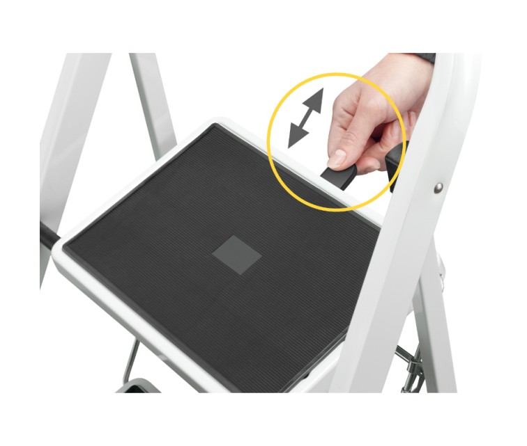 Folding step bench K40 BasicLine / steel / 3 steps, safety handle