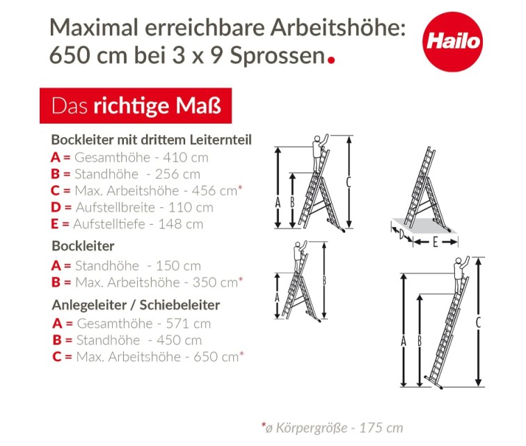 ProfiStep Combi ladder / aluminium / 3x9 steps