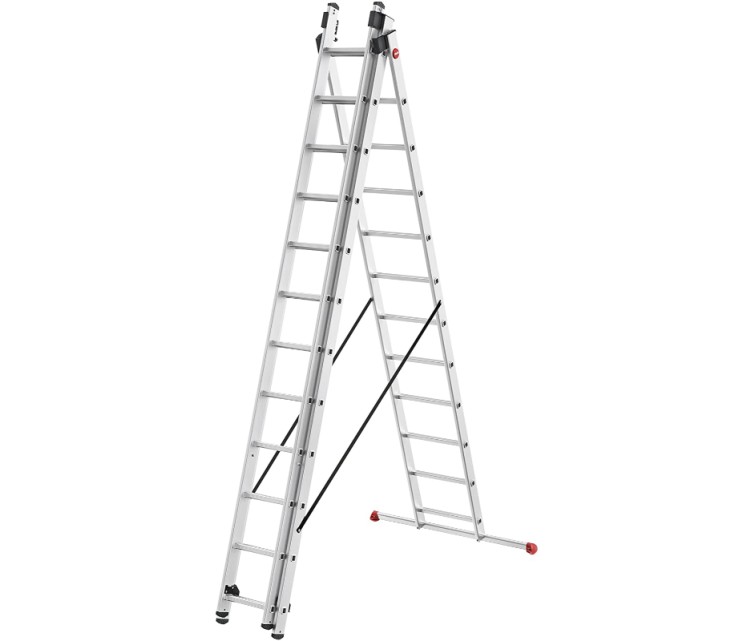 ProfiStep Combi ladder / aluminium / 3x12 steps