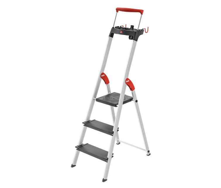 Household ladder L100 TopLine / aluminium / 3 steps