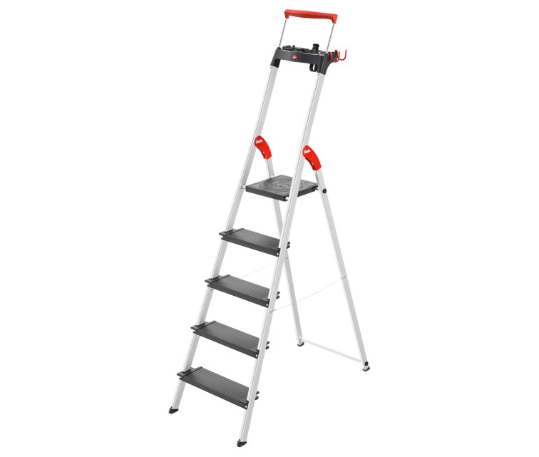 Household ladder L100 TopLine / aluminium / 5 steps