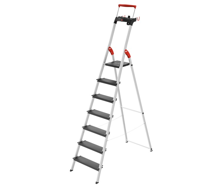 Household ladder L100 TopLine / aluminium / 7 steps