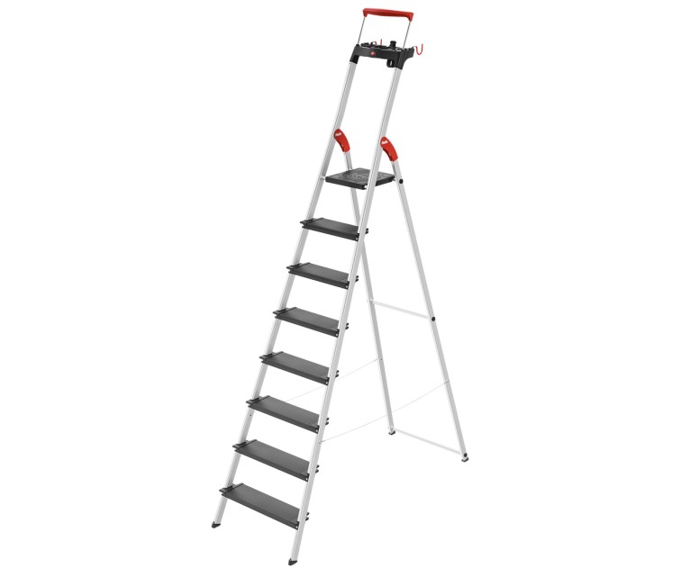 Household ladder L100 TopLine / aluminium / 8 steps