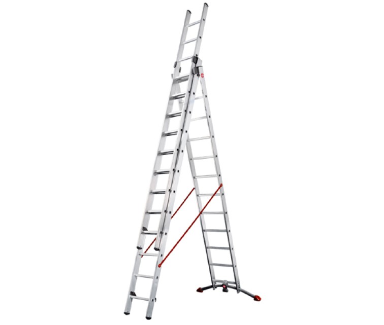 Комбинированная лестница S100 Hailo ProfiLOT / алюминий/ 3x12 ступени