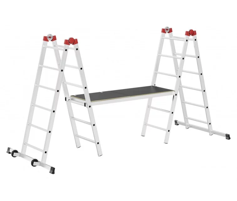 Kopėčios G60 iš aliuminio, 2x12 laiptelių Pastoliai G60 / aliuminis / 2x12 pakopų