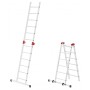 Scaffolding G60 / aluminium / 2x12 steps