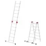 Kopėčios G60 iš aliuminio, 2x12 laiptelių Pastoliai G60 / aliuminis / 2x12 pakopų