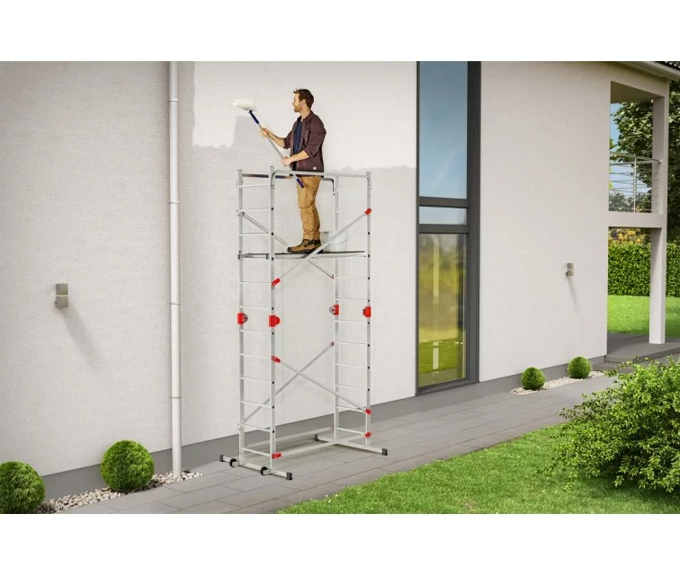 Kopėčios G60 iš aliuminio, 2x12 laiptelių Pastoliai G60 / aliuminis / 2x12 pakopų
