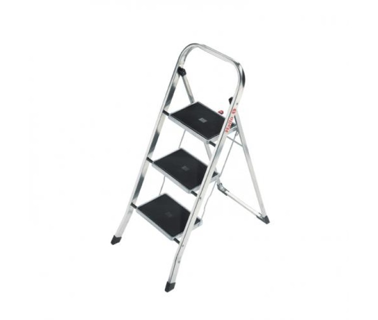 Folding step bench K70 StandardLine / aluminium / 3 steps, safety handle