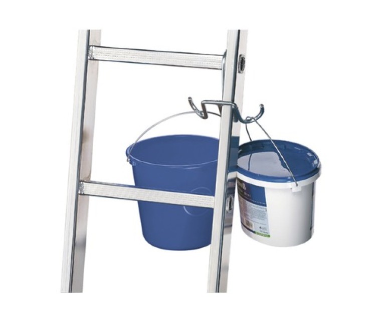 Hook for hanging buckets on ladders