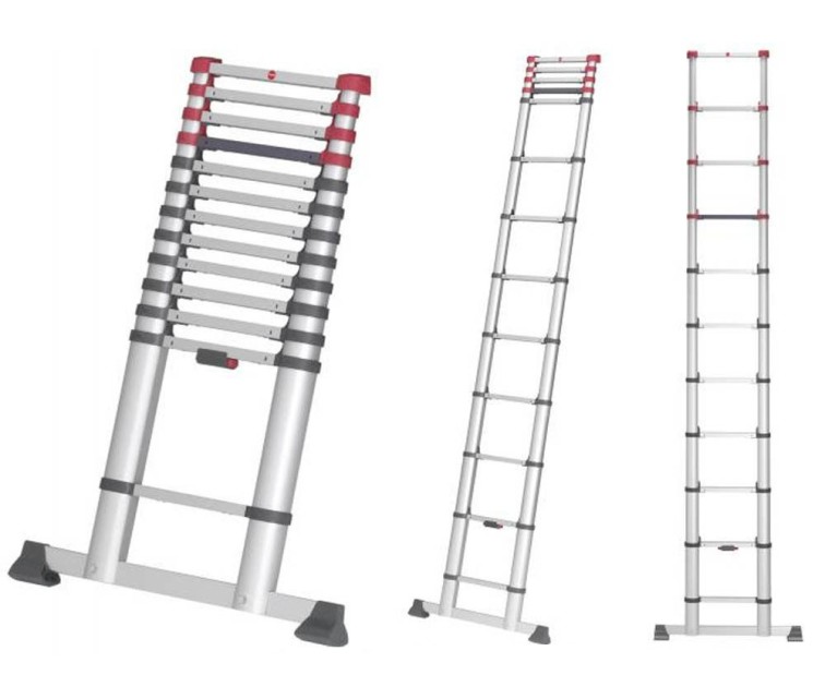 Telescopic ladder T80 FlexLine / aluminium / 9 steps