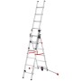 Combination stairs S100 Hailo ProfiLOT / aluminium / 2x6+1x5 steps