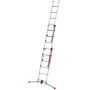 Combination stairs S100 Hailo ProfiLOT / aluminium / 2x6+1x5 steps